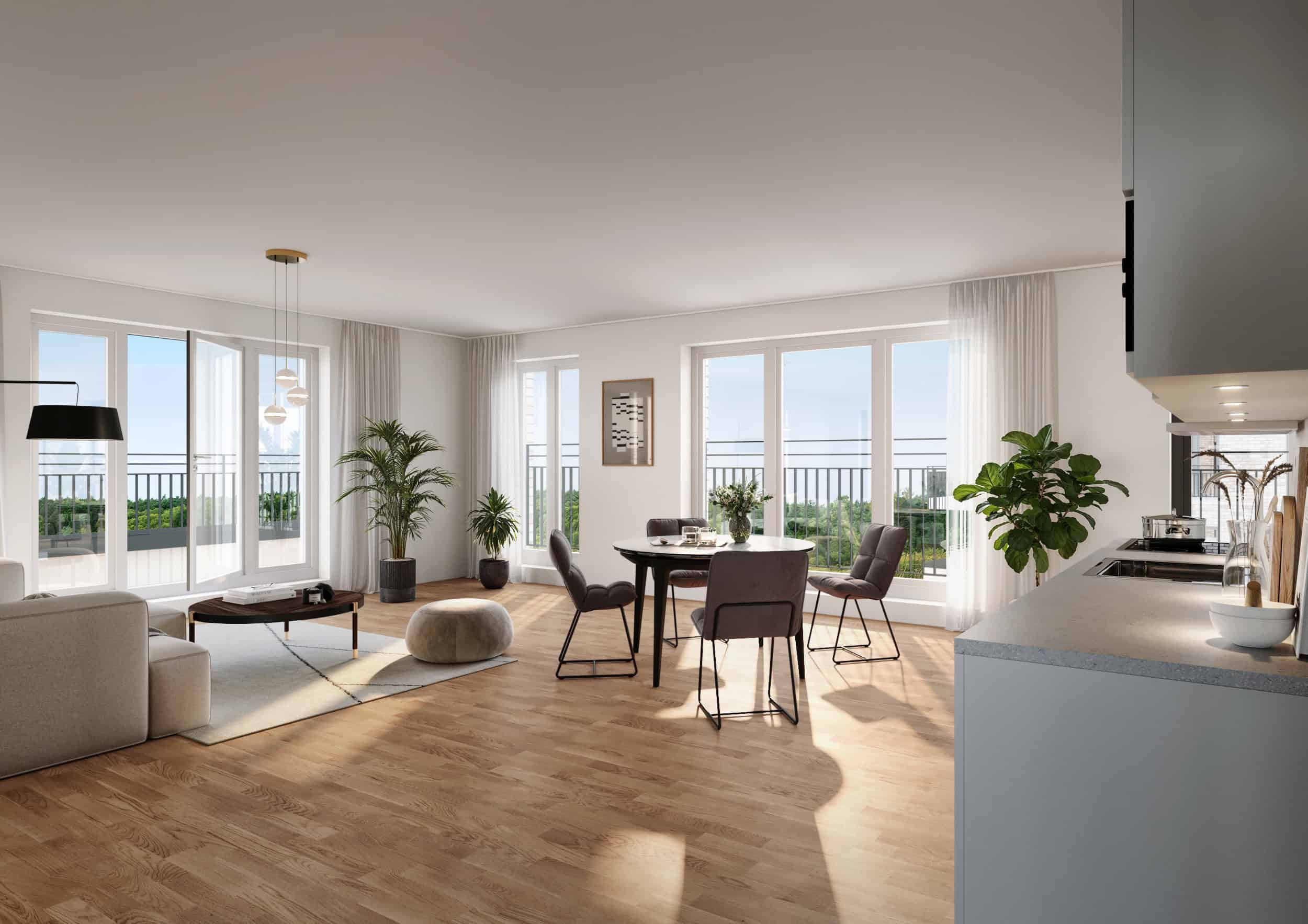 Visualisierung der Wohnung - Wohn-Esszimmer